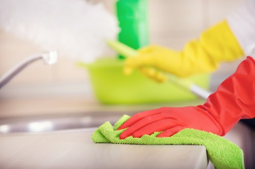 Local Catford cleaning service preparing a tidy kitchen and bathroom
